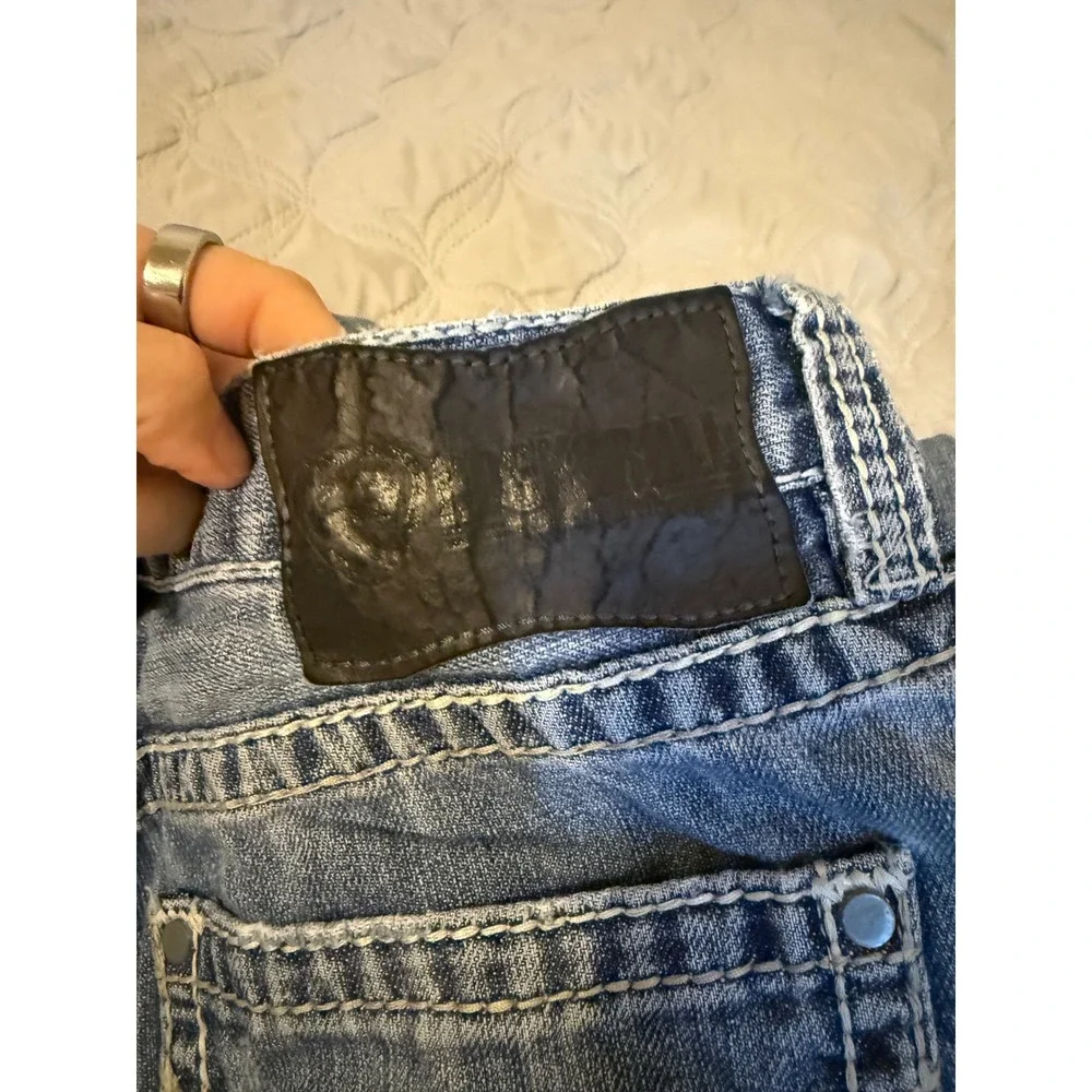 Rock and Roll Denim Mens Pistol Bootcut Jeans Light Wash 32x34 Distressed